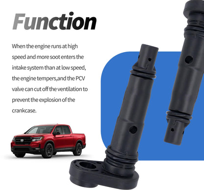 HiSport 17130-RCA-A02 PCV Valve - Compatible with Acura RDX TLX MDX RLX TL TSX RL MDX Honda Ridgeline Odyssey Pilot Crosstour Ridgeline Accord Accord Crosstour 2003-2018 - Replace 17130RCAA01