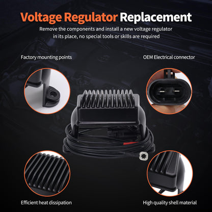 HiSport 7450502 Voltage Regulator Rectifier - Compatible with Harley Davidson Electra Glide Road Glide Road King 2002-2003 - Replace 74505-02