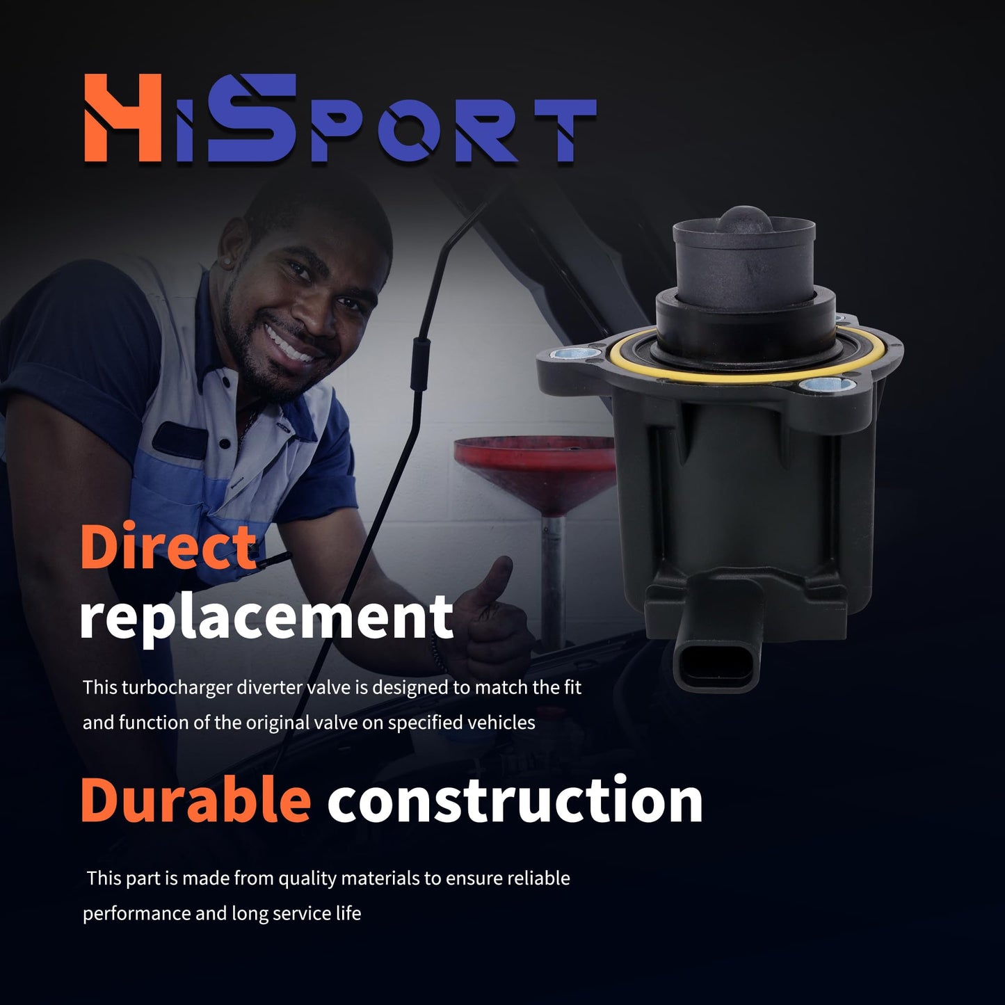 HiSport Turbocharger Bypass Valve - Compatible with Ford Edge Escape Explorer Fusion Mustang Compatible with Lincoln Continental MKC MKX MKZ 2014-2019 1.5L 2.0L 2.3L 2.7L - Replace CJ5Z9U465A