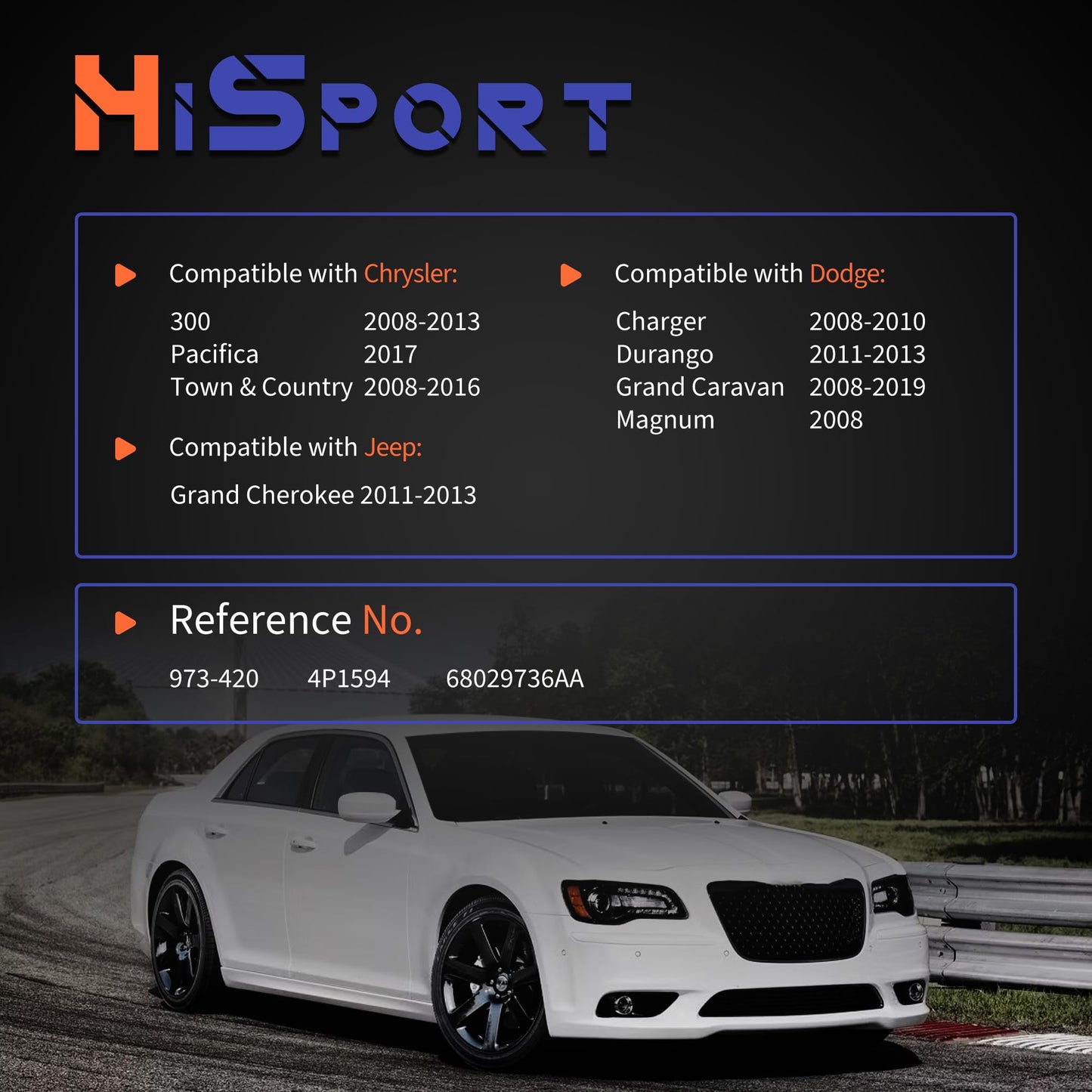 HiSport AC Heater Blower Motor Resistor 973-420 4P1594 Compatible with Chrysler 300, Pacifica, Town & Country, Dodge Charger, Durango, Grand Caravan, Magnum, Jeep Grand Cherokee