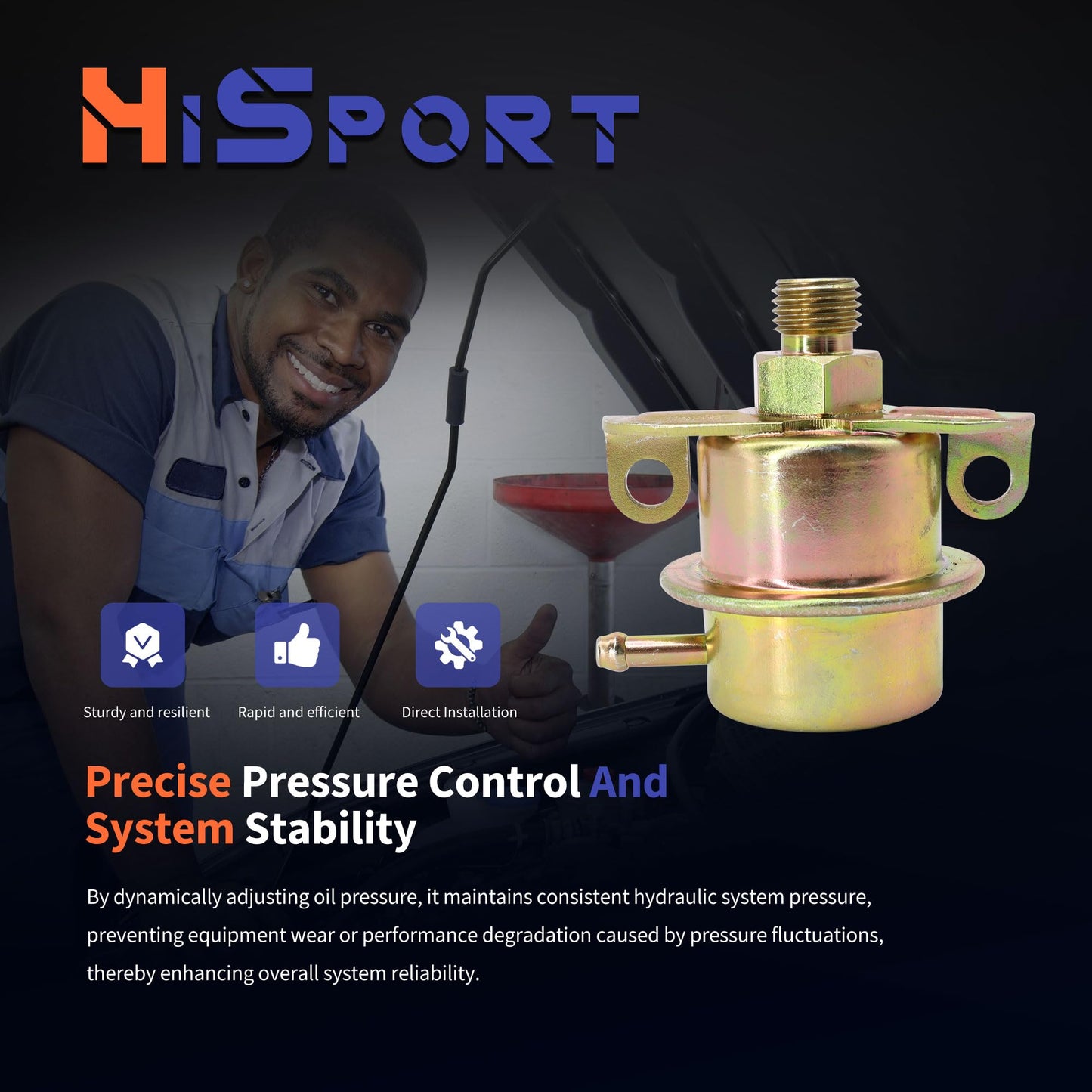 HiSport Fuel Pressure Regulator Auto Parts - Compatible with Ford Aerostar 1990-1997 Mazda B4000 1994-1998 Ranger 1989-1998 Explorer 1991-1998 Navajo 1991-1994 Replaces PR4083 143-217