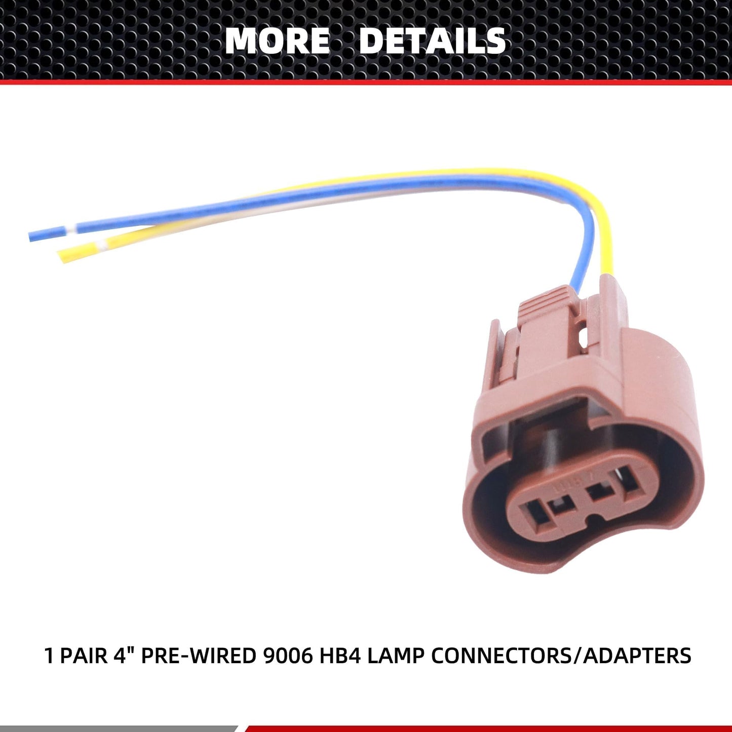 HiSport 9006 Headlight Plug Female Adapters Connector Wiring Harness Sockets Wire Plug Pigtails Compatible with High/Low Beam Or Fog Lights Use Replacement for OE 9006 HB4 (Pack of 2)