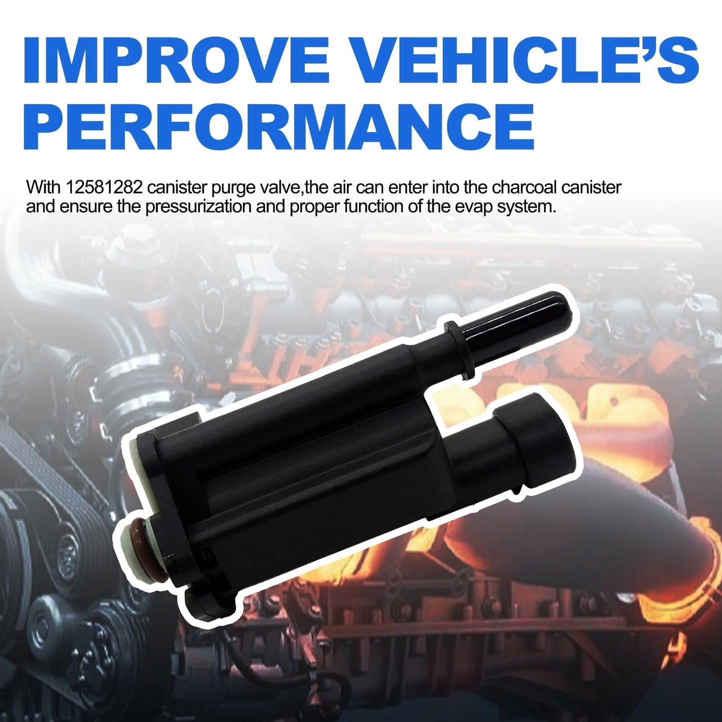 HiSport 12581282 Vapor Canister Purge Valve Solenoid - Compatible with Buick Cadillac Chevy GMC HUMMER PONTIAC SATURN 2004-2009 - Repalces 12573220 12576688 12581283 12582627 12592015