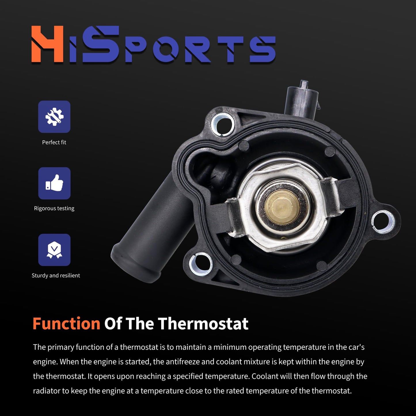 HiSport Engine Coolant Thermostat Housing Assembly - Compatible with Buick Encore 2013-2021 | Chevy Cruze 2011-2015 Cruze Limited 2016 Sonic 2012-2020 Trax 2013-2021 - Replace 902-808