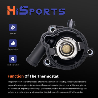 HiSport Engine Coolant Thermostat Housing Assembly - Compatible with Buick Encore 2013-2021 | Chevy Cruze 2011-2015 Cruze Limited 2016 Sonic 2012-2020 Trax 2013-2021 - Replace 902-808