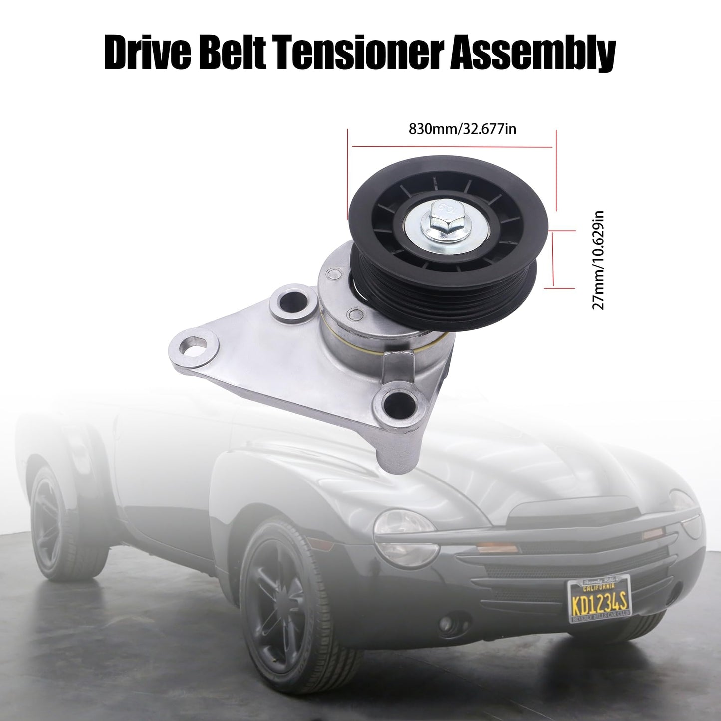 HiSport 38158 Belt Tensioner Compatible with Buick Rainier, Cadillac Escalade, Chevrolet Avalanche Express 1500 2500 3500 Suburban Tahoe, GMC Envoy Savana Sierra, Hummer H2, Isuzu NPR, Saab 9-7X