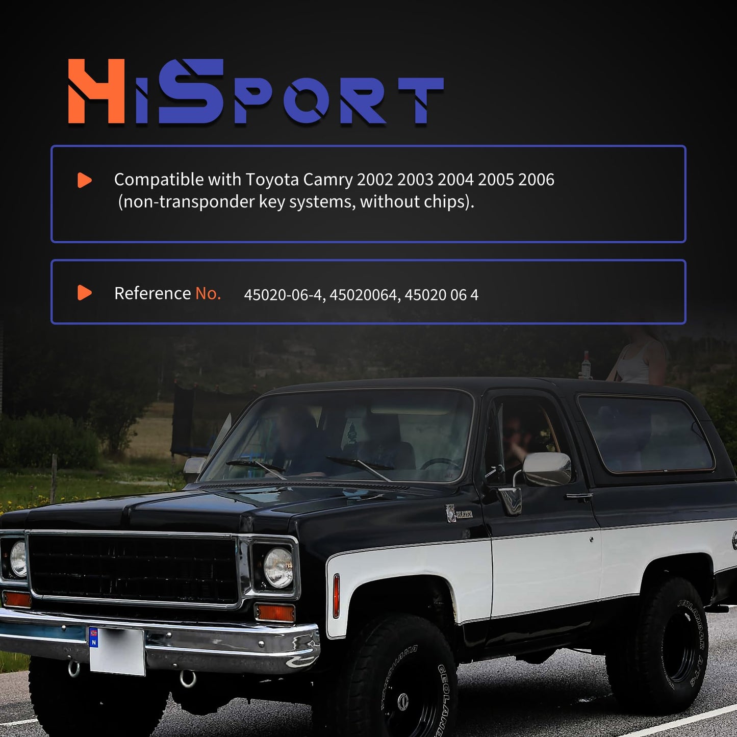 HiSport Ignition Lock Cylinder Switch W/Key 45020-06-4 45020064 Compatible with Toyota Camry 2002 2003 2004 2005 2006 No Chip