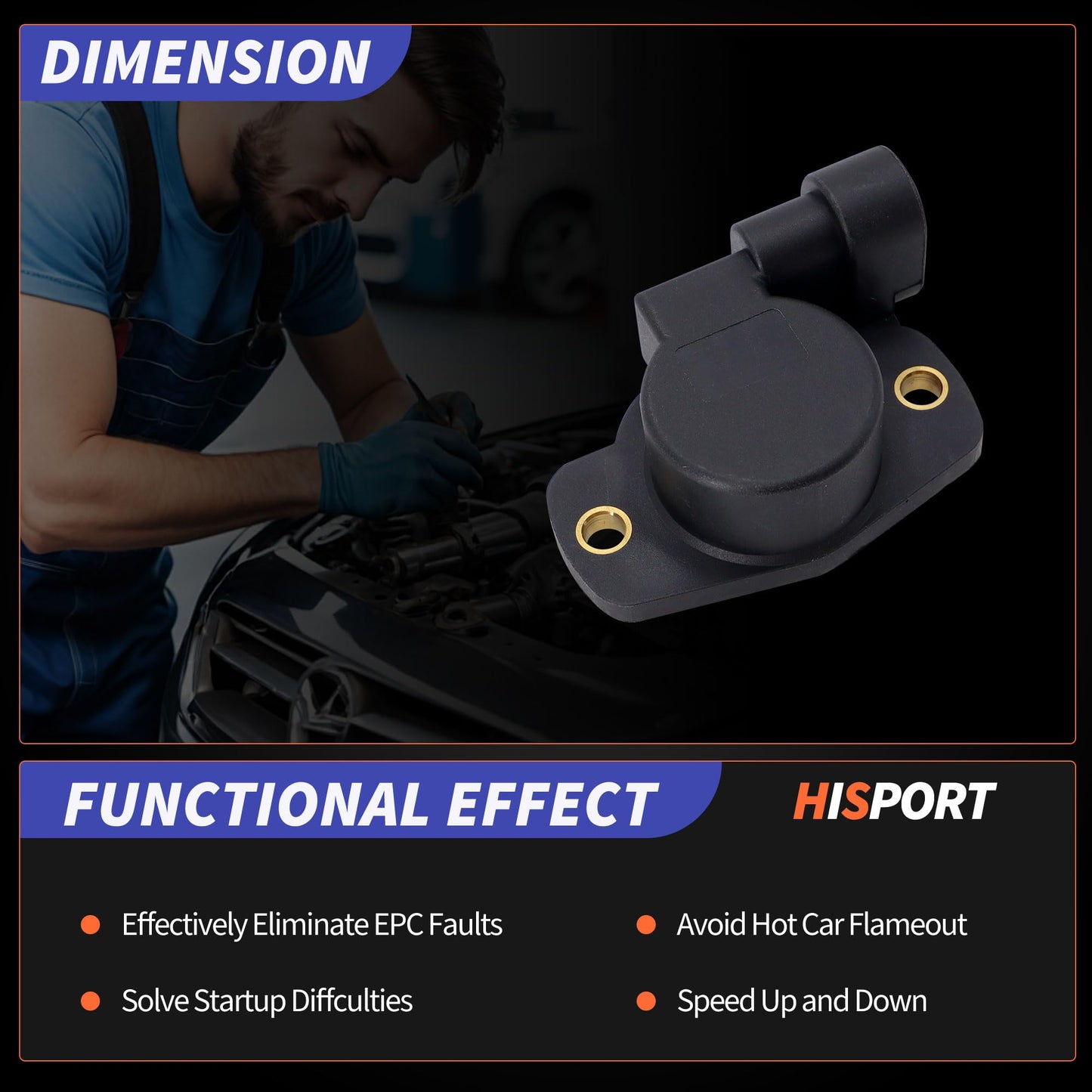 HiSport MC1414 Throttle Position Sensor TPS Compatible with Harley-Davidson 2001-2005 Softail Deuce EFI FXSTDI Replace 7701204055