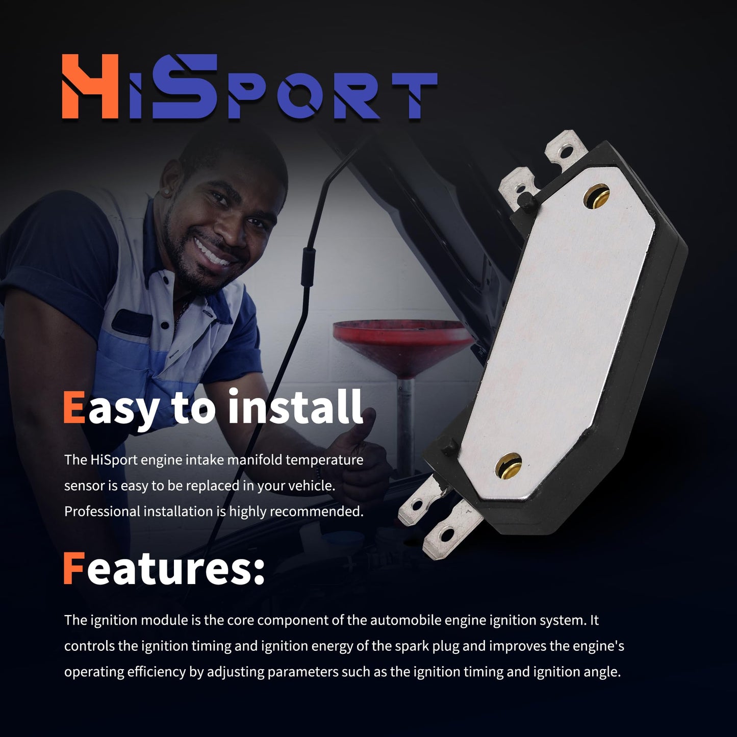 HiSport Ignition Control Module - Compatible with Jeep GMC Lancia Replaces 10482820 1875990 19180771 D1906 DS10071 DR100