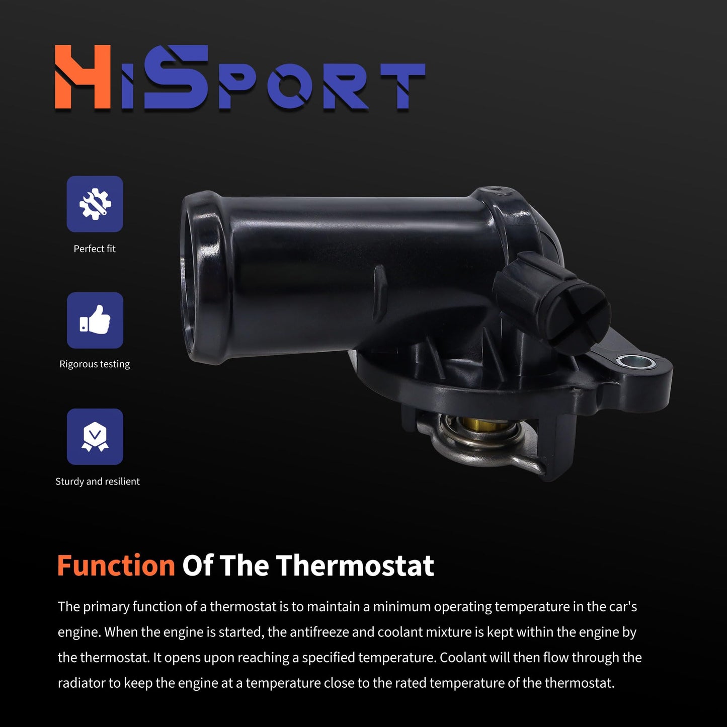 HiSport 902-3036 Thermostat Housing Assembly - Compatible with Chrysler 200 Town & Country Compatible with Dodge Avenger Grand Caravan Journey Compatible with Jeep Cherokee 2011-2018