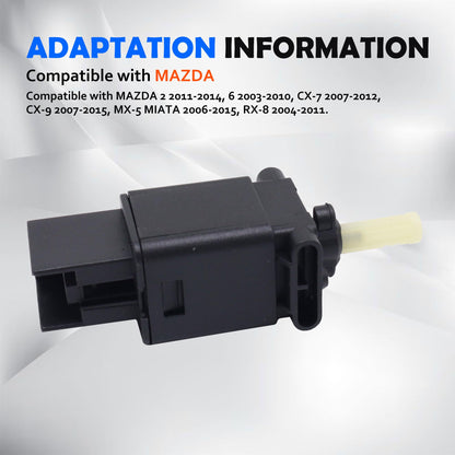 HiSport Stoplight Stop Brake Light Switch 4Pin L23266490A/GJ6E-66490 Compatible with Mazda 2 2011-2014, 6 2003-2010, CX-7 2007-2012, CX-9 2007-2015, MX-5 Miata 2006-2015, RX-8 2004-2011
