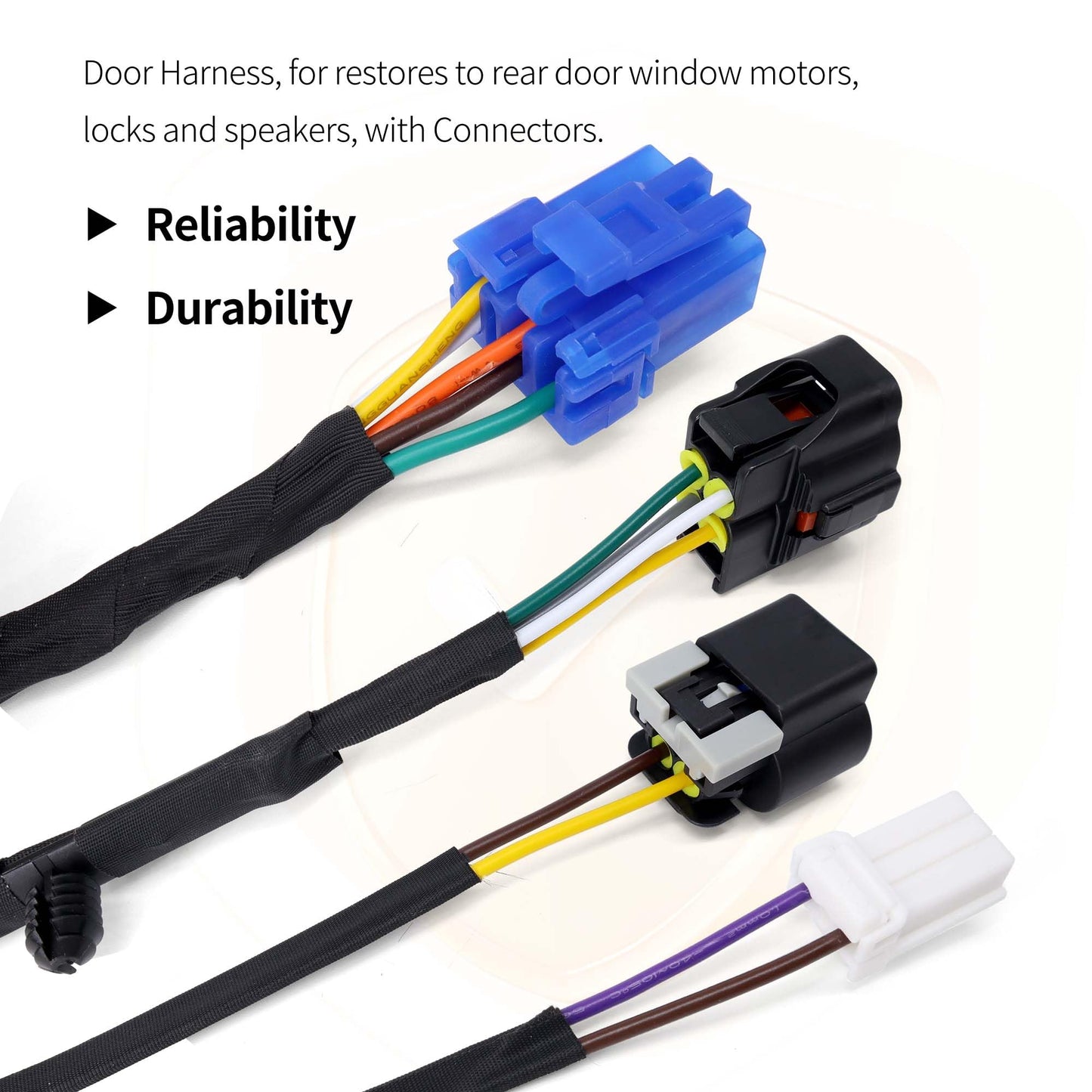 HiSport Rear Door Wiring Harness Connector Assembly Compatible with Dodge Ram 1500 2500 3500 4500 5500 2004-2010 Replacement for 6051931AA 56051694AA 645-506