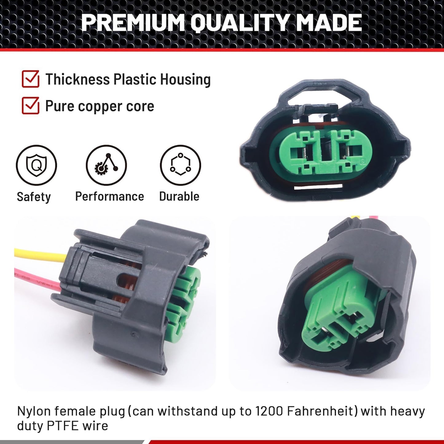 HiSport 2PCS H8 H9 H11 880 881 Female Adapter Wire Connector Headlight Fog Light Wiring Harness Retrofit Pigtail Compatible with Toyota GMC Chevy Honda Jeep Ford Dodge Bulb LED Headlamp