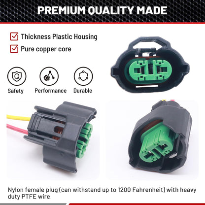 HiSport 2PCS H8 H9 H11 880 881 Female Adapter Wire Connector Headlight Fog Light Wiring Harness Retrofit Pigtail Compatible with Toyota GMC Chevy Honda Jeep Ford Dodge Bulb LED Headlamp