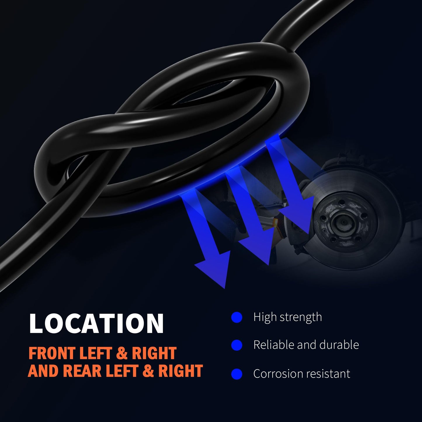 HiSport 4Pcs ABS Wheel Speed Sensor Front & Rear Compatible with Chevy Avalanche Silverado 1500 2007-2013 Suburban 1500 Tahoe 2007-2012 Cadillac Escalade 2007-2014 Replaces 15229012 15121067