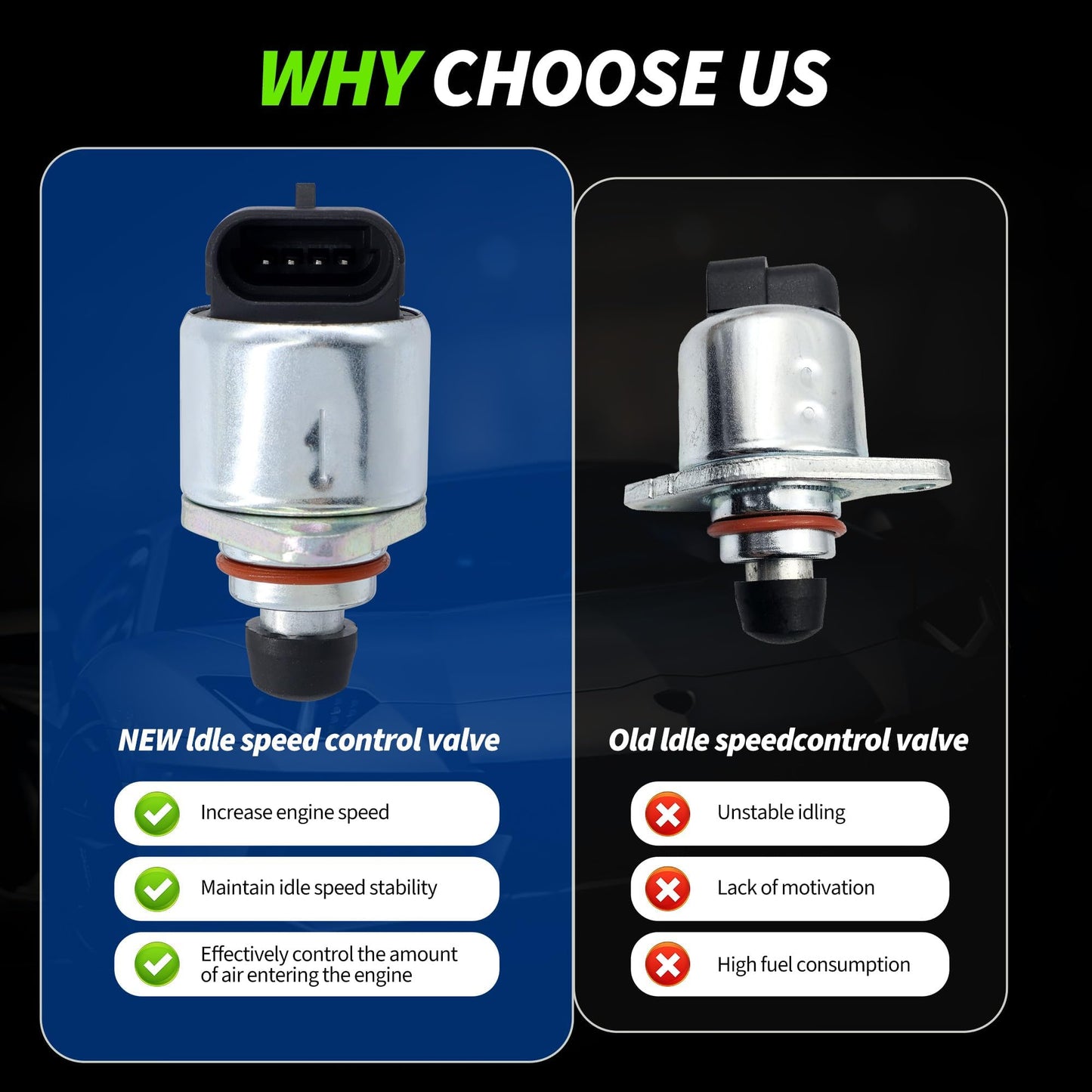 HiSport Fuel Injection Idle Air Control Valve Compatible with Cadillac Escalade,Chevrolet Chevy Astro Blazer,GMC Sierra 1500 Sierra 1500 Classic Sonoma Yukon,Isuzu Hombre,Oldsmobile Bravada 17113209