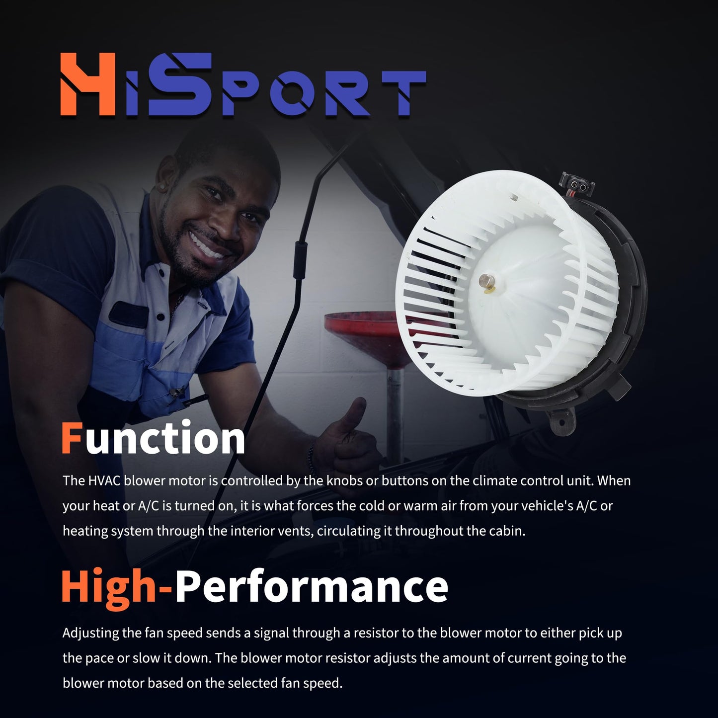 HiSport HVAC Heater Blower Motor Assembly 700248 Compatible with Mercedes-Benz C250 C300 C350 C63 E300 E350 E550 E63 GLK250 GLK350 SLS AMG, Replacement for PM4030, MB3126112, 2048200208