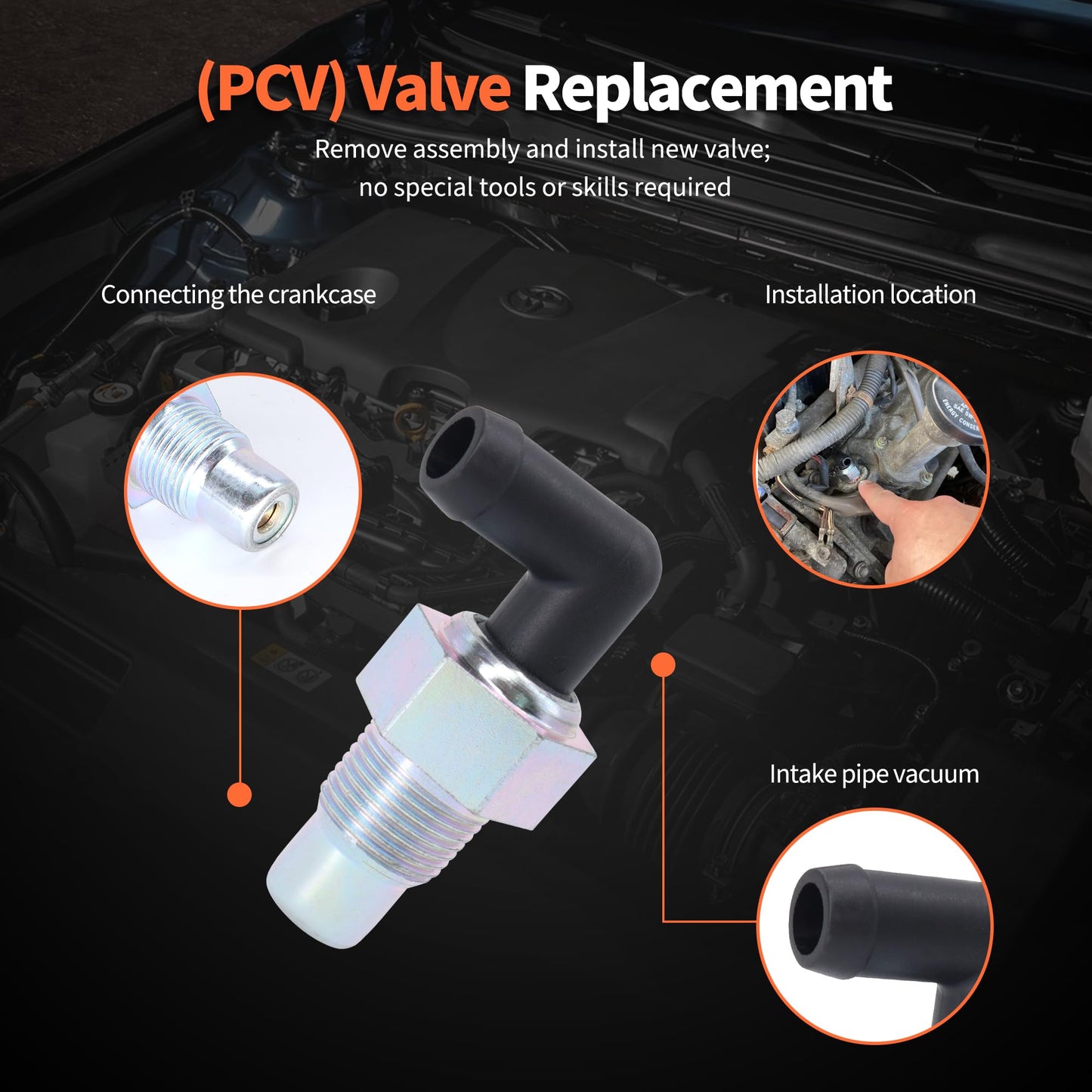 HiSport PCV Valve - Compatible with Lexus SC430 GS430 GX470 LX470 LS430 Compatible with Toyota 4Runner Sequoia Tundra Land Cruiser 2003-2010 - Replace 045-0353