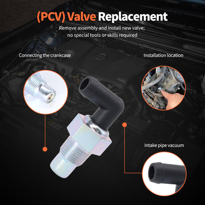 HiSport PCV Valve - Compatible with Lexus SC430 GS430 GX470 LX470 LS430 Compatible with Toyota 4Runner Sequoia Tundra Land Cruiser 2003-2010 - Replace 045-0353