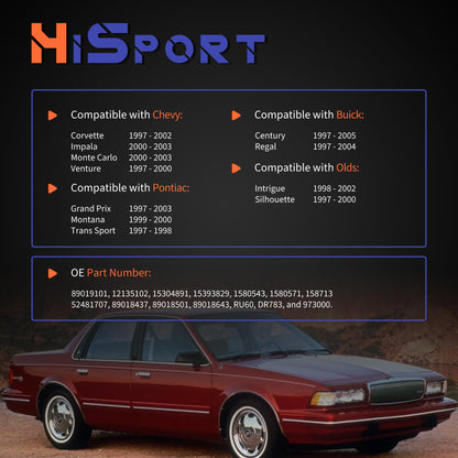 HiSport HVAC Fan Blower Motor Resistor 89019101 973-000 Compatible with Buick Century Rega & Chevy Corvette Impala Monte Venture & Olds Intrigue Silhouette & Pontiac Grand Prix Montana Trans Sport