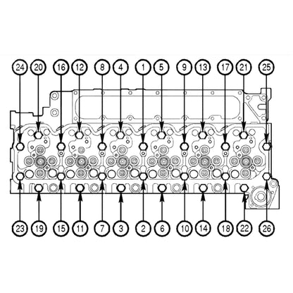 HiSport Cylinder Gasket Head Stud Bolt Kit 247-4202 - Compatible with Ram 2500 3500 Dodge Ram 2500 Ram 2500 Ram 3500 Ram 3500 1998-2022 5.9L 6.7L 24V Diesel 12-Point