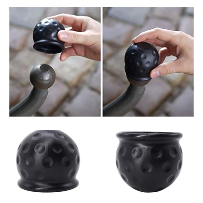 HiSport 2pcs Trailer Hitch Ball Cover,2 Inch Black Traction Ball Protector, Universal Dustproof and Waterproof 50mm Towing Ball Protective Cap Compatible with Trailers, RVS Trucks, Boats