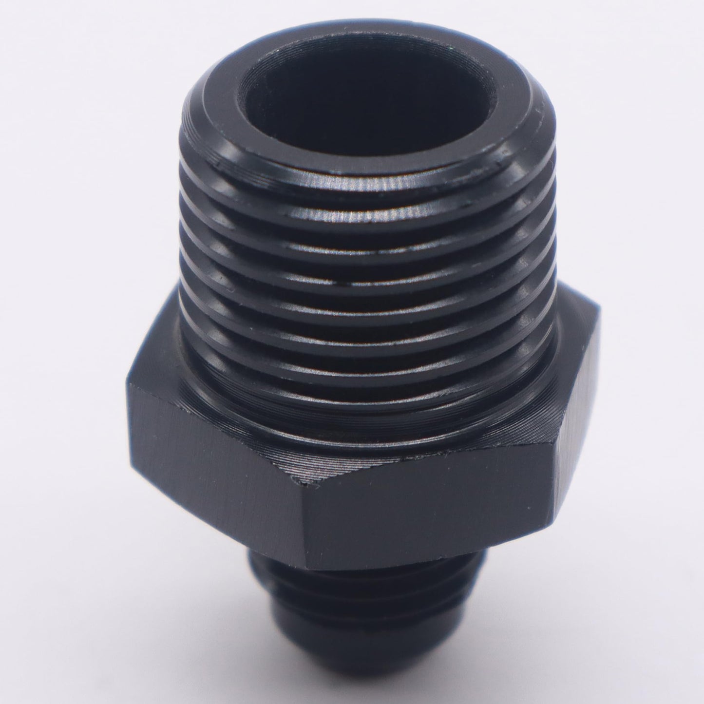 HiSport 6AN to 1/2 NPT Male Hose Fitting Adapter, Universal Aluminum Flare Male 6AN to 1/2'' NPT Union Fuel Oil Line Pipe Connector Black Anodized