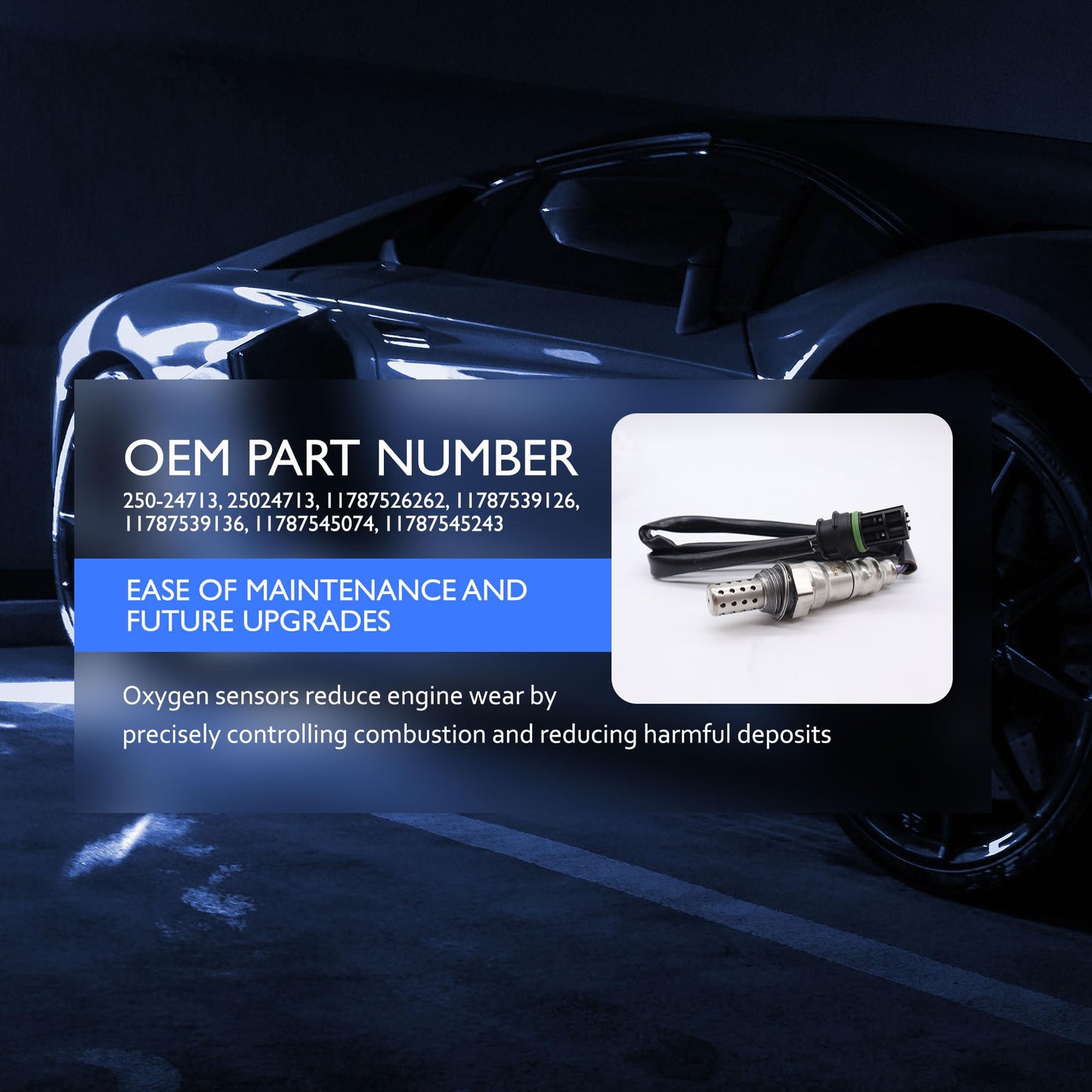 HiSport O2 Oxygen Sensor, Compatible with BMW 1 Series M 125i 128i 130i 135i 323i 325i 328i 330i X3 X5 X6 Z4 Alpina B6 B7L 760Li 750Li 740Li 650i 550i GT 535xi 528xi 335xi 330xi Replaces 250-24713