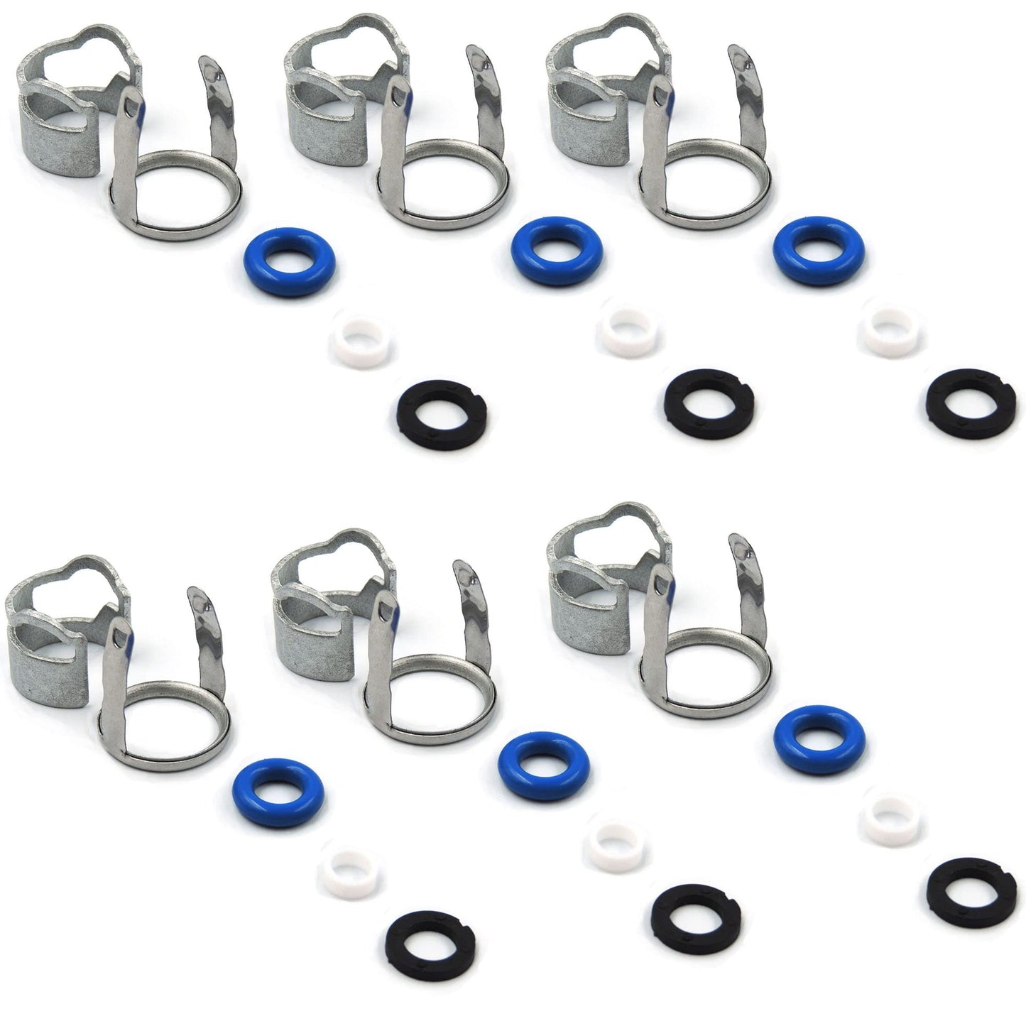 HiSport 06E998907G Fuel Injection Valve Seals Repair O Ring Kit Compatible with VW Audi A4 A5 A6 A8 Q7 Touareg 2.8L 3.2L V6 V8, Replacement for 06E998907, 06E998907E, 06E906036P, 6 Sets