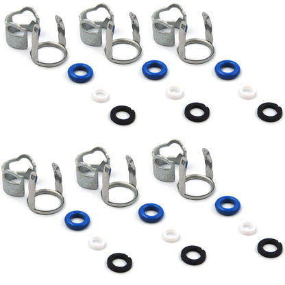 HiSport 06E998907G Fuel Injection Valve Seals Repair O Ring Kit Compatible with VW Audi A4 A5 A6 A8 Q7 Touareg 2.8L 3.2L V6 V8, Replacement for 06E998907, 06E998907E, 06E906036P, 6 Sets