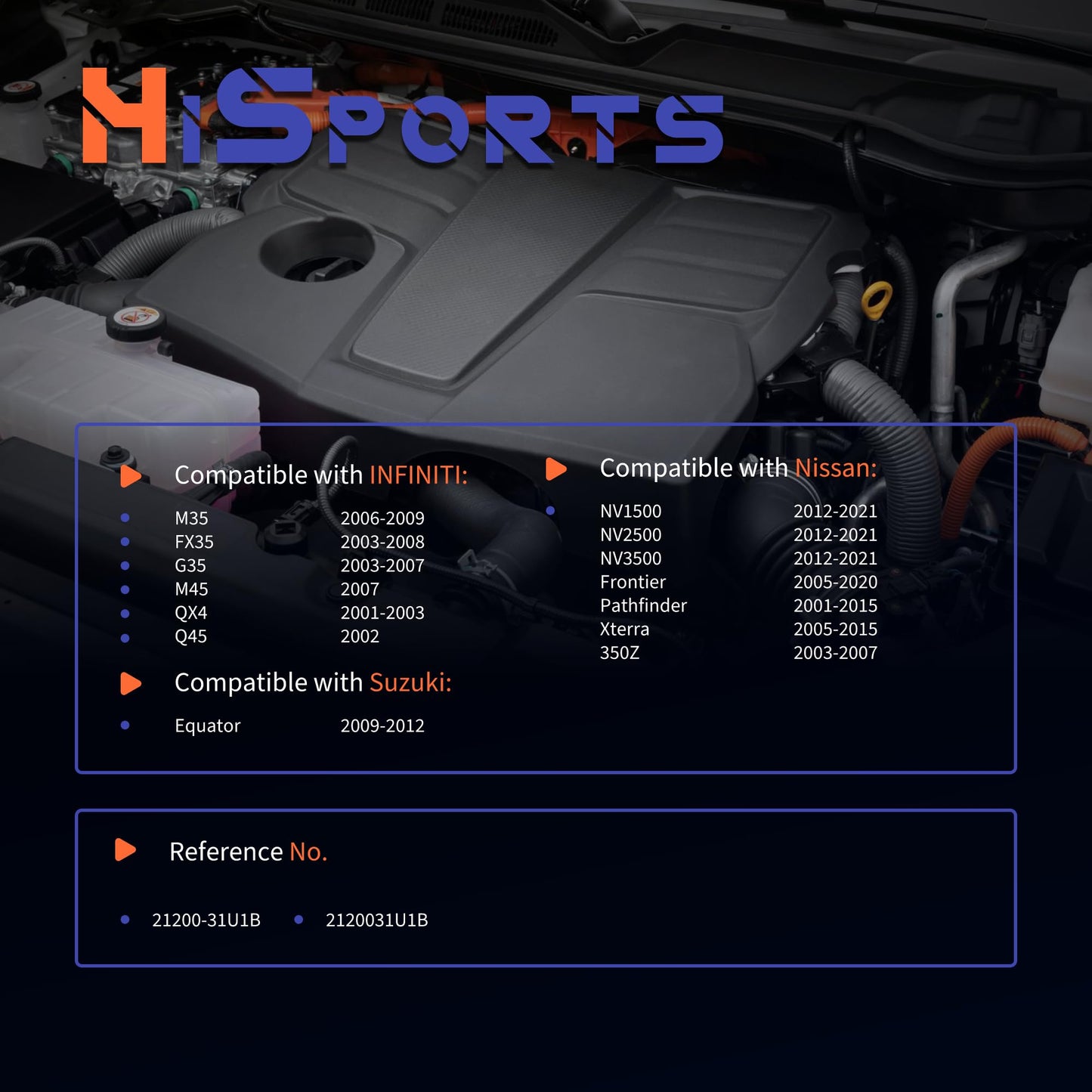 HiSport Thermostat Assembly - Compatible with Infiniti M35 FX35 G35 M45 QX4 Q45 | Nissan NV1500 NV2500 NV3500 Frontier Pathfinder Xterra 350Z | Suzuki Equator - Replace 21200-31U1B