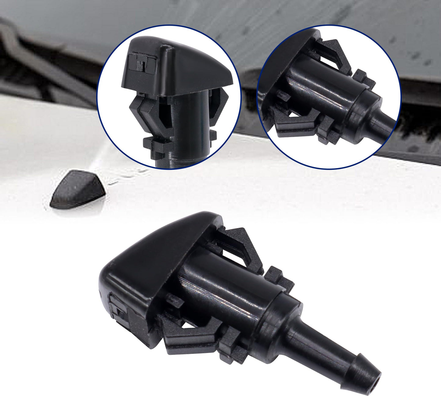 HiSport 5113049AA Windshield Washer Nozzle - Compatible with Chrysler Dodge Jeep Ram 300 PT Cruiser Avenger Charger Durango Grand Caravan H100 Van 2005-2016 - Replace 4805742AB 4805742AC