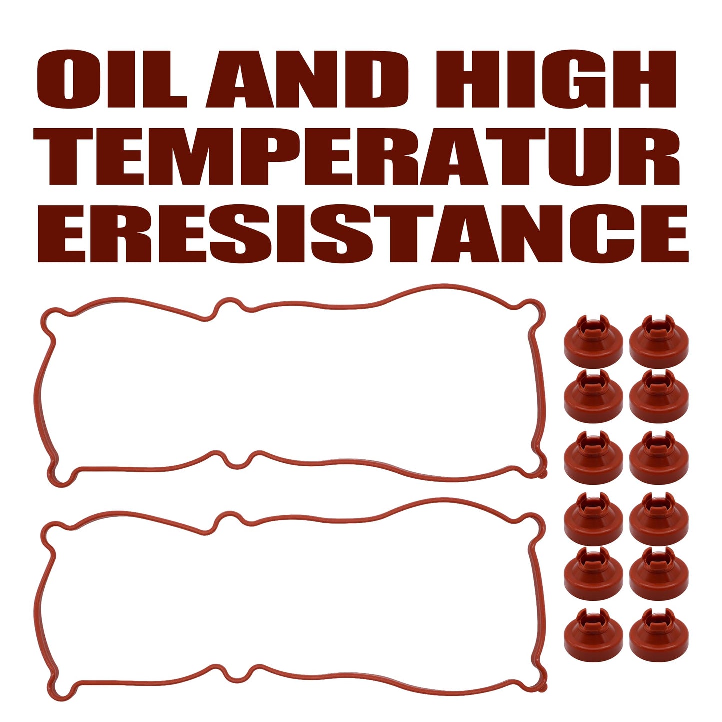 HiSport VS50080R Valve Cover Gasket Seal - Compatible with Buick Chevry Oldsmobile Pontiac Allure Century Electra Lacrosse Lesabre Lucerne Park Avenue Reatta Regal Riviera 1988-2009 3.3L 3.8L Engine