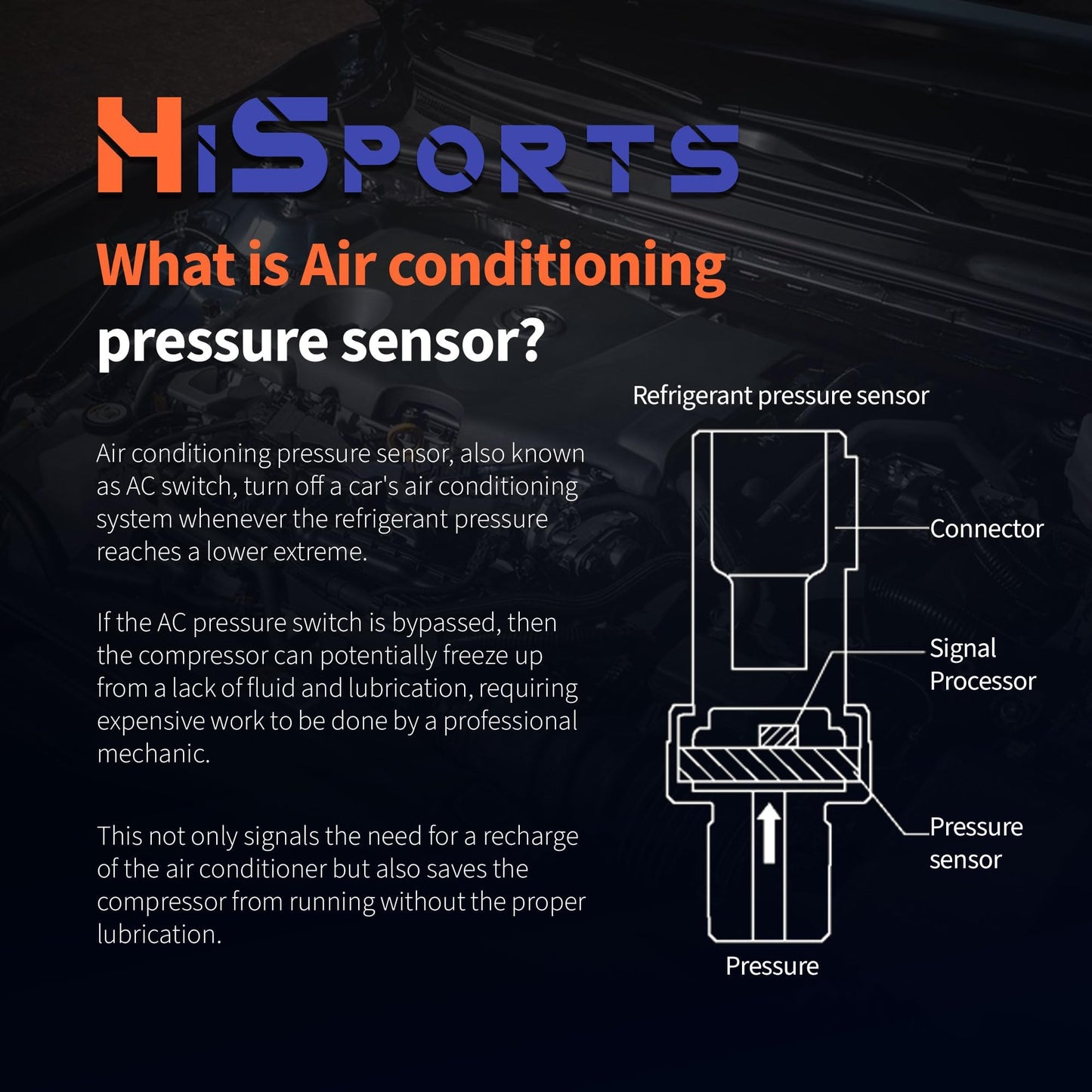 HiSport SW 9056C HVAC Pressure Switch - Compatible with International 2125 2155 2276 2375 2524 2554