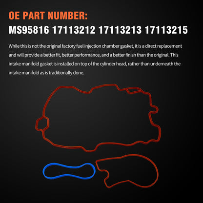 HiSport Fuel Injection Plenum Gasket Set MS95816 - Compatible with Chevy GMC Isuzu Oldsmobile Astro Blazer C1500 K1500 P30 S10 C1500 K1500 P3500 Sierra 1500 Sonoma Hombre Bravada 4.3L 1996-2006