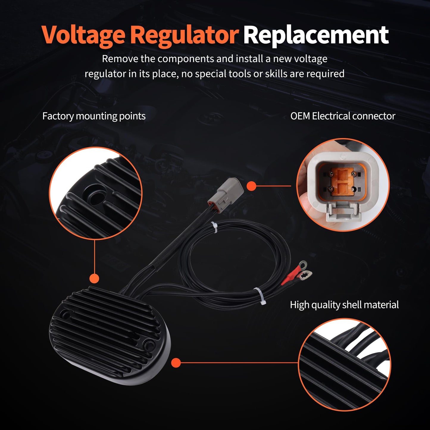 HiSport 74610-01 74540-01 Voltage Regulator Rectifiers Compatible with Harley Davidson 2001 2002 2003 2004 2005 2006 Twin Cam 88 Softail