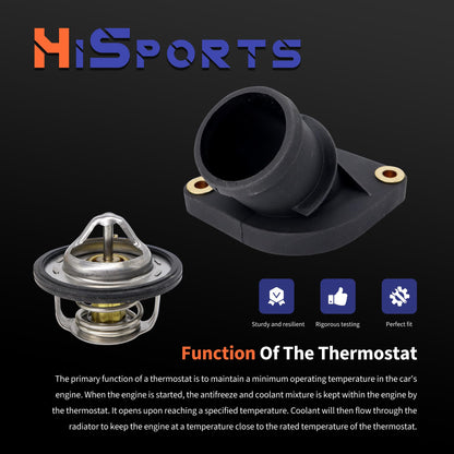 HiSport Thermostat Housing Assembly - Compatible with Chrysler Aspen | Dodge Dakota Nitro Ram 1500 Ram 2500 Durango | Jeep Liberty Commander Grand Cherokee | Ram 1500 2500 Dakota - Replace 902-3312