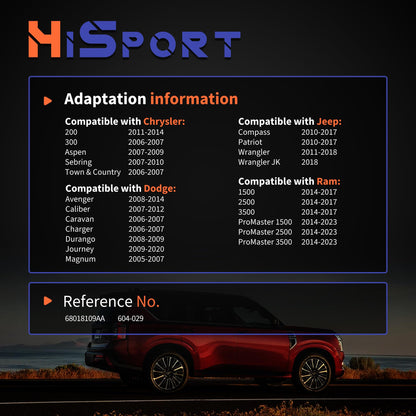 HiSport HVAC Blend Door Actuator - Compatible with Jeep Compass Patriot Wrangler JK Compatible with Ram ProMaster 1500 ProMaster 2500 ProMaster 3500 2010-2018 - Replace 604-029