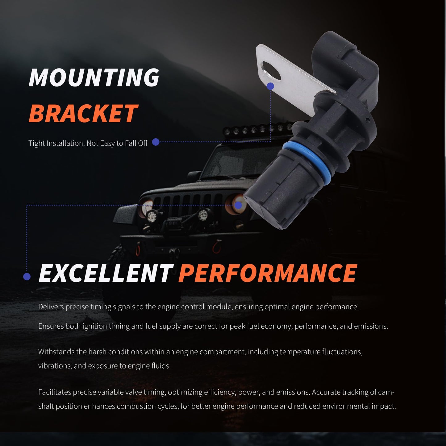 HiSport Engine Crankshaft Position Sensor - Compatible with Buick Cadillac Chevy GMC Hummer Pontiac Saab Express Savana 1500/2500/3500 Sierra Yukon XL 9-7x 1500/3500 1997-2007 - Replace 12560228