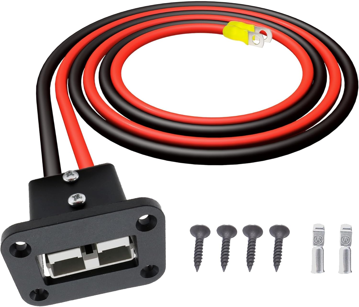 HISports 50A Unterputz Einbaurahmen mit Anderson Steckverbinder mit O-Ring 10AWG 50cm Kabel Ladestecker für Auto Wohnmobil Wohnwagen Motorrad Boot