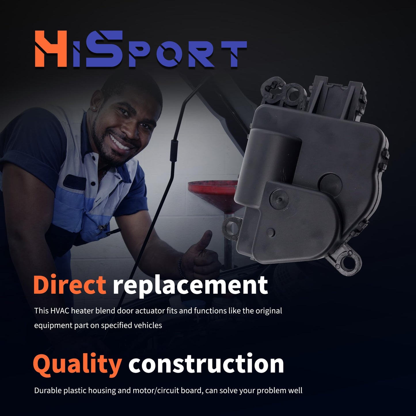 HiSport HVAC Blend Door Actuator 604-024 - Compatible with Chrysler 300 Town & Country Compatible with Dodge Challenger Charger Grand Caravan Dakota Magnum 2008-2019