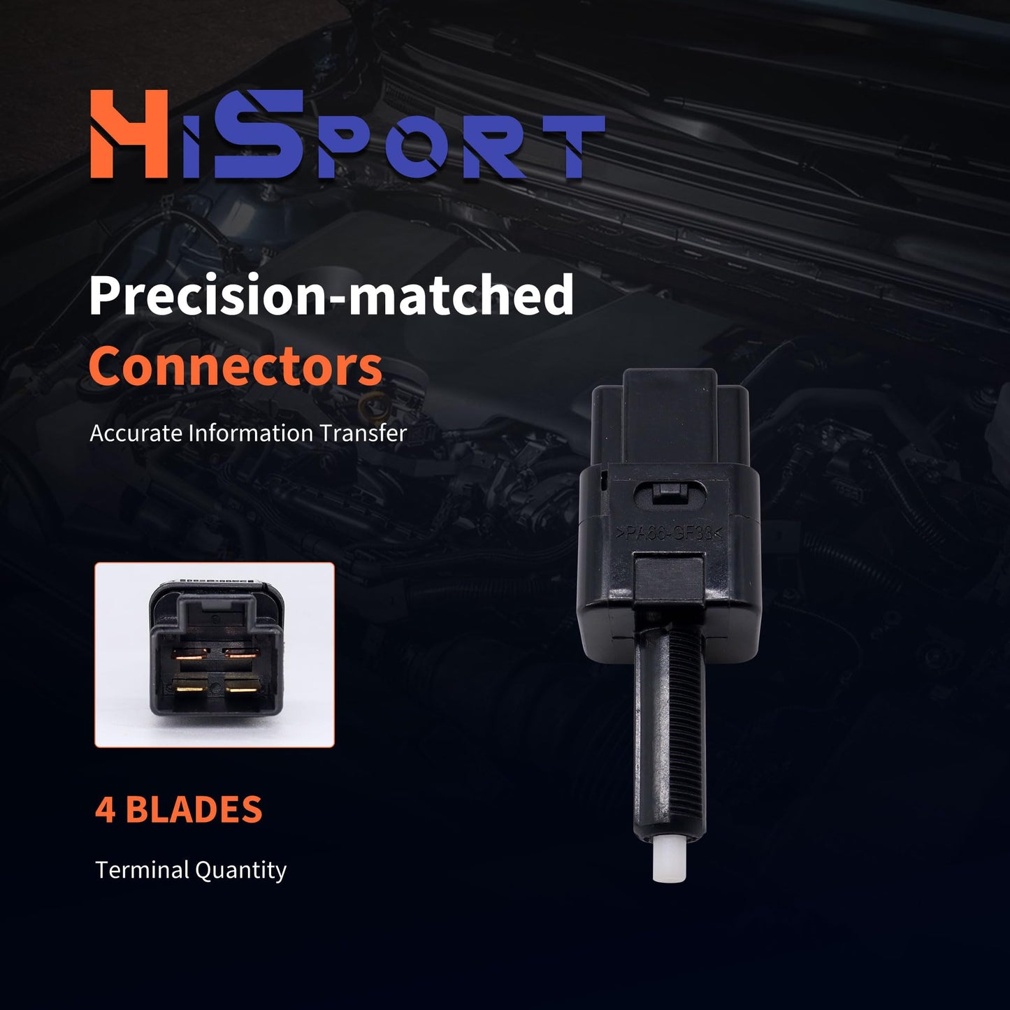 HiSport Brake Light Switch 25320-JN00A Compatible with Infiniti Ex35 Ex37 FX35 FX45 FX50 G25 G35 G37 M35 Q40 Replacement for Nissan 350z Altima Nv1500 Pathfinder Rogue Titan Versa Frontier Xterra