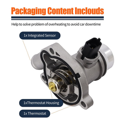 Hisport 25200455 Upgrade Aluminium Engine Coolant Thermostat Housing Assembly - Compatible with Chevy Cruze 2011-2015 Sonic 2012-2020 Trax 2013-2021 Cruze Limited 2016 Buick Encore 2013-2021 1.4L