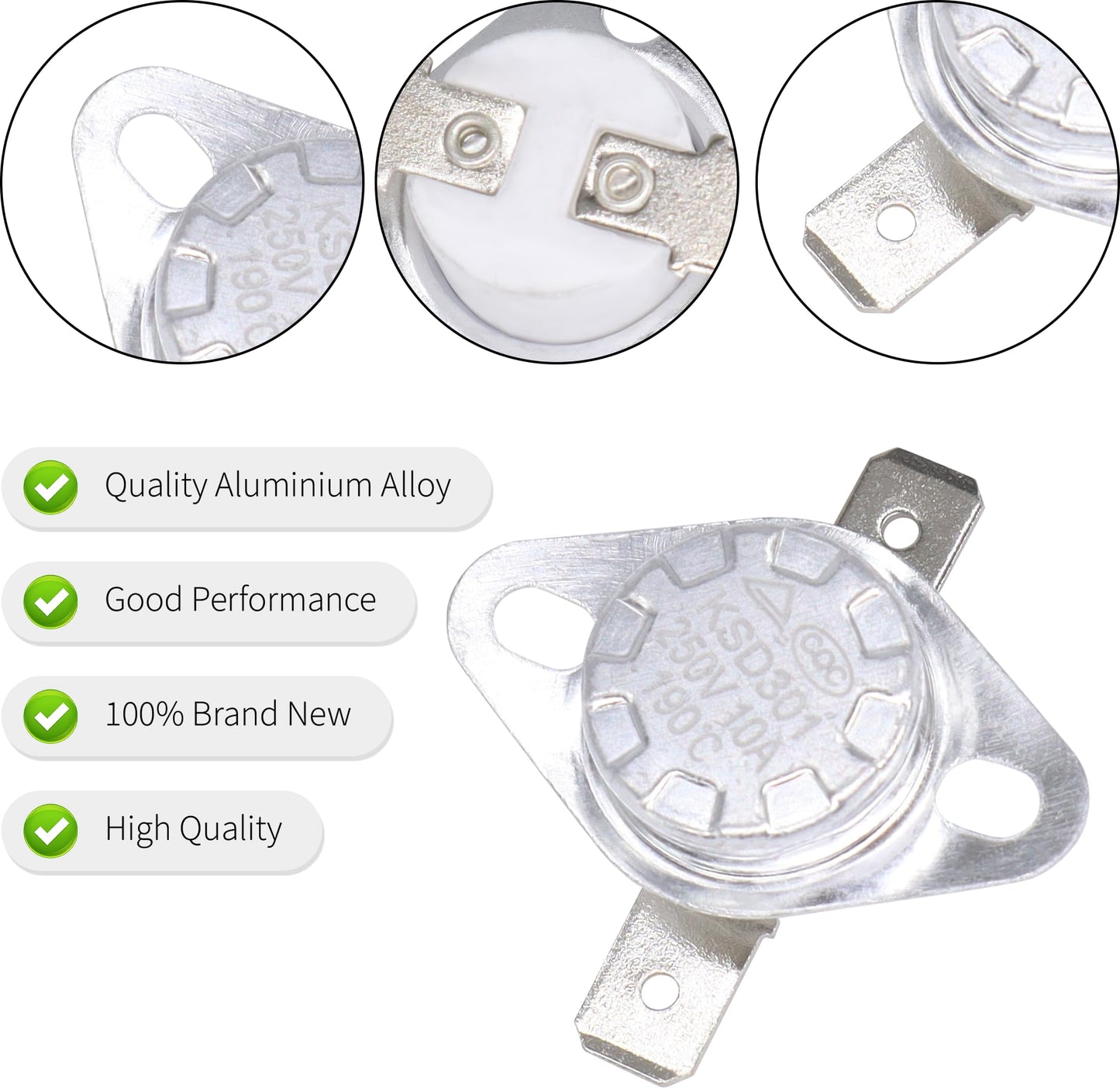 HiSport 37022 Furnace Thermostats Limit Switch 2PCS - Compatible with Atwood Hydroflame RV Furnaces 8516-III 8516-IV 8520-III 8520-IV 8525-III 8525-IV 8531-III 8531-IV 8535-III 190¨H