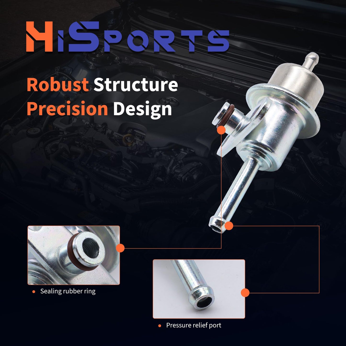 HiSport Fuel Injection Pressure Regulator PR4013 Replacement for Chevrolet Tracker for Suzuki Grand Vitara Aerio, 3.0 Bar
