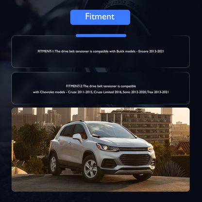 HiSport 25195388 Drive Belt Tensioner Assembly - Compatible with Chevrolet Cruze 2011-2015 Sonic 2012-2020 Trax 2013-2021 Buick Encore 2013-2021 Replaces 55352021 1340085