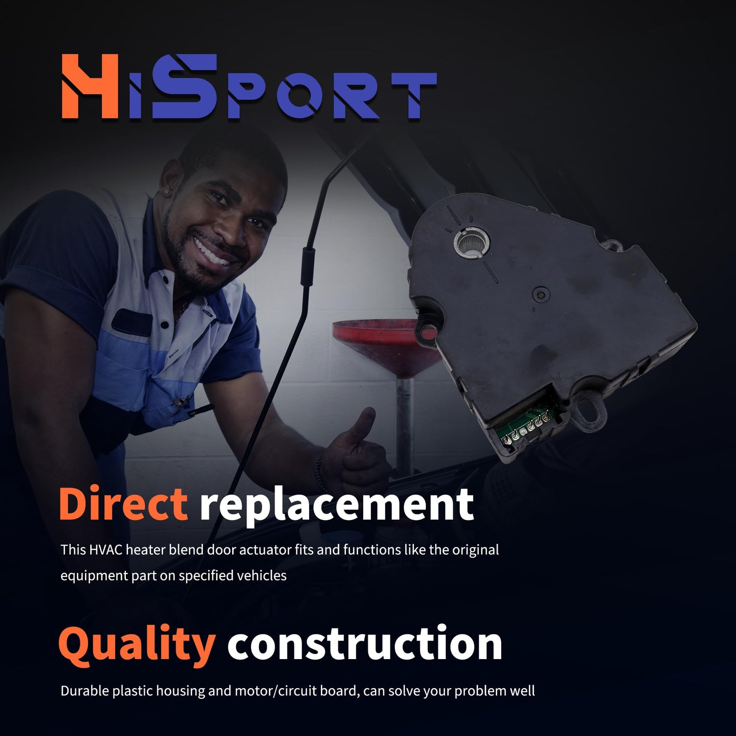 HiSport 604-110 HVAC Heater Blend Door Actuator - Compatible with Buick Rainier 2004-2007 GMC Envoy 2003-2009 Isuzu Ascender 2003-2008 Replaces 604110 52402610 89018675 89018384