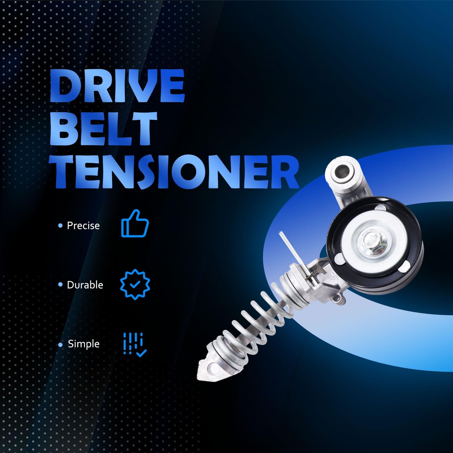 HiSport 25195388 Drive Belt Tensioner Assembly - Compatible with Chevrolet Cruze 2011-2015 Sonic 2012-2020 Trax 2013-2021 Buick Encore 2013-2021 Replaces 55352021 1340085