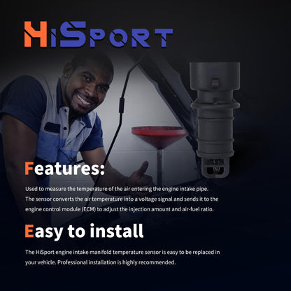 HiSport 213-4663 Engine Intake Manifold Temperature Sensor - Compatible with Buick Century LaCrosse Chevrolet Astro Blazer GMC Envoy Safari Replaces 2134663 88864354