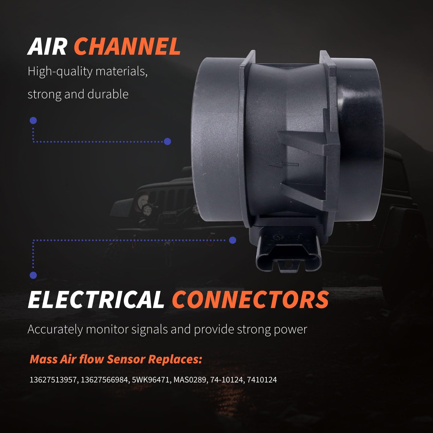 HiSport 13627513957 MAF Mass Air Flow Sensor - Compatible with BMW 325CI 325I X3 Z4 Replaces 13627566984 5WK96471